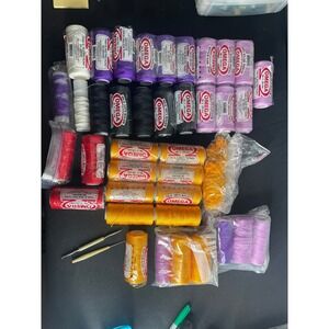 Omega No 2 Nylon Crochet Thread Lot Assorted Colors 275m Spools with Hooks